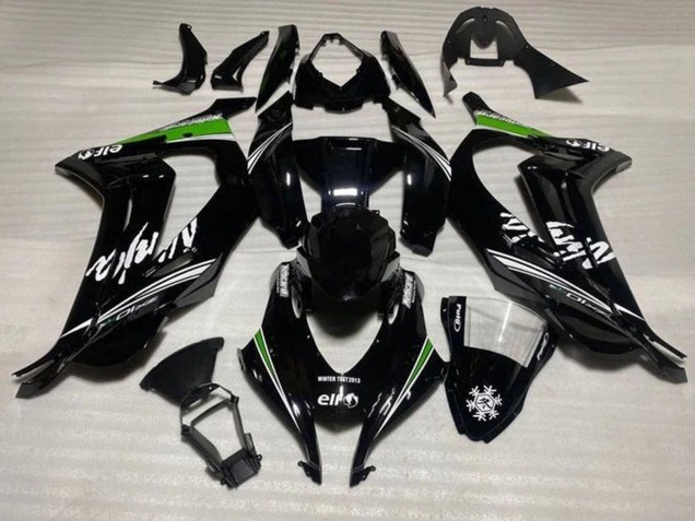 2016-2020 Glossy Black White Green Stripe Snow Kawasaki ZX10R Motorcycle Fairings Canada