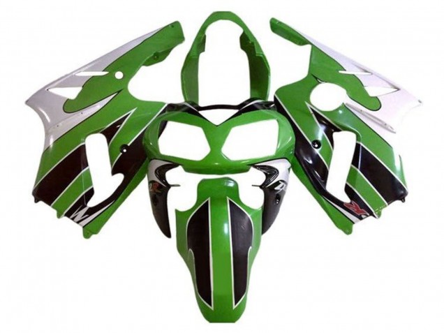 2000-2001 White Green Black Stripe Kawasaki ZX12R Motorcycle Fairings Canada