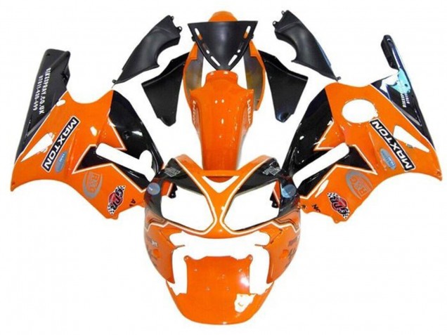 2000-2001 Orange Black White Maxton Kawasaki ZX12R Motorcycle Fairings Canada
