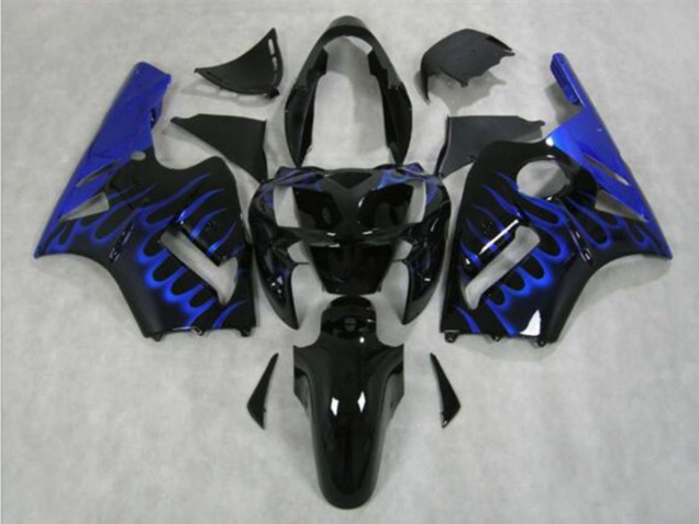 2002-2006 Glossy Black Blue Flame Kawasaki ZX12R Motorcycle Fairing Canada