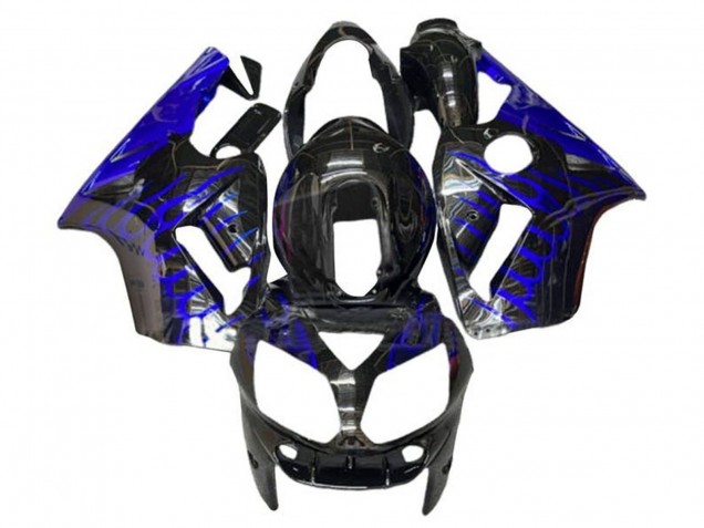 2002-2006 Glossy Black Blue Flame Kawasaki ZX12R Motorcycle Fairings Canada