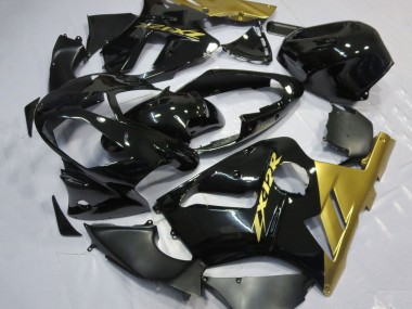 2002-2006 Glossy Black Gold Kawasaki ZX12R Motorcycle Fairings Canada