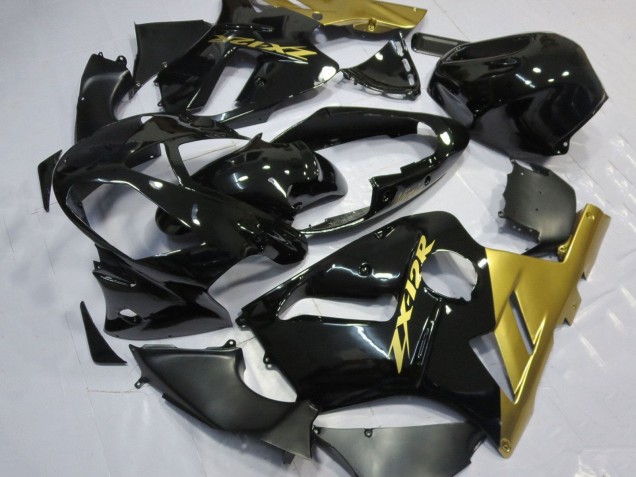 2002-2006 Glossy Black Gold Kawasaki ZX12R Motorcycle Fairings Canada