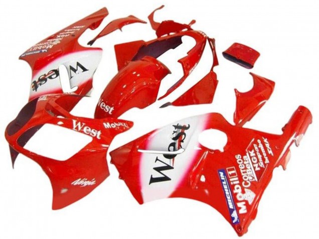 2002-2006 Red White West Kawasaki ZX12R Motorcycle Fairings Canada