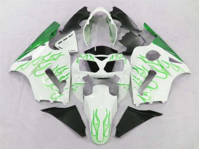 2002-2006 White Green Flame Kawasaki ZX12R Motorcycle Fairings Canada