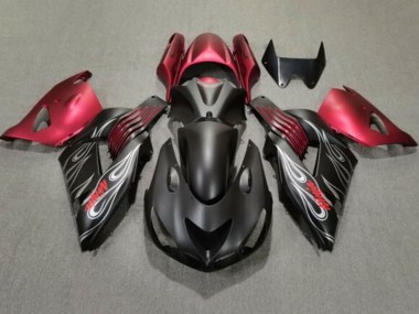 2006-2011 Matte Black Red Silver Flame Kawasaki ZX14R ZZR1400 Motorcycle Fairings Canada