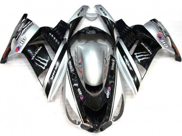 2006-2011 Silver Black Elf Touch4 Monster Bridgestone Kawasaki ZX14R ZZR1400 Motorcycle Fairings Canada