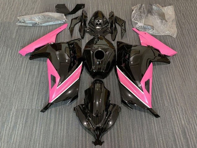 2013-2017 Glossy Black Pink White Stripe Kawasaki EX300 Motorcycle Fairings Canada