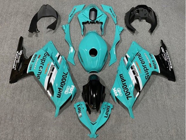 2013-2024 Blue White Black Supreme Kawasaki EX300 Motorcycle Fairings Canada