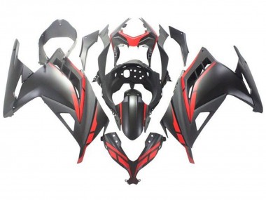 2013-2024 Matte Black Red Kawasaki EX300 Motorcycle Fairing Canada