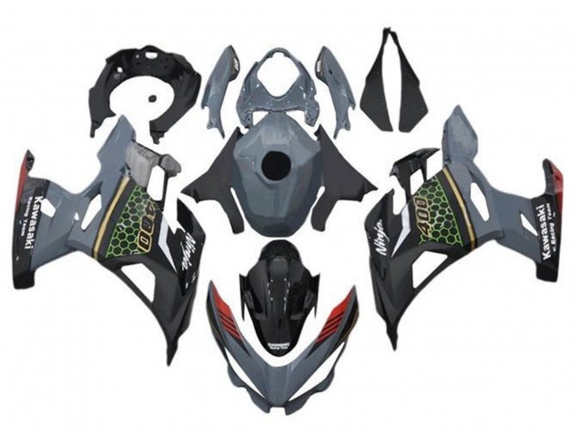 2018-2024 Grey Black Red Honeycomb Kawasaki Ninja 400 Motorcycle Fairings Canada