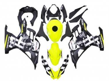 2018-2024 Yellow Black White Skull Kawasaki Ninja 400 Motorcycle Fairings Canada