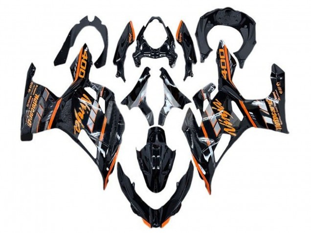2018-2024 Glossy Black Orange Grey Kawasaki Ninja 400 Motorcycle Fairings Canada