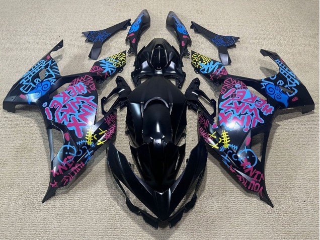 2018-2024 Black Blue Jinx Kawasaki Ninja 400 Motorcycle Fairings Canada