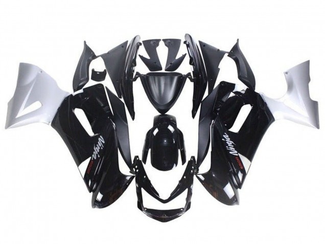 2006-2008 Glossy Black White Kawasaki Ninja 650 EX650 Motorcycle Fairings Canada