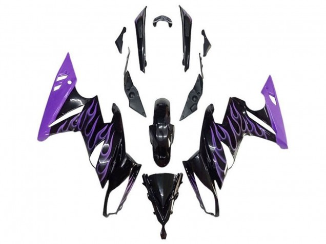 2009-2011 Glosy Black Purple Flame Kawasaki Ninja 650 EX650 Motorcycle Fairings Canada