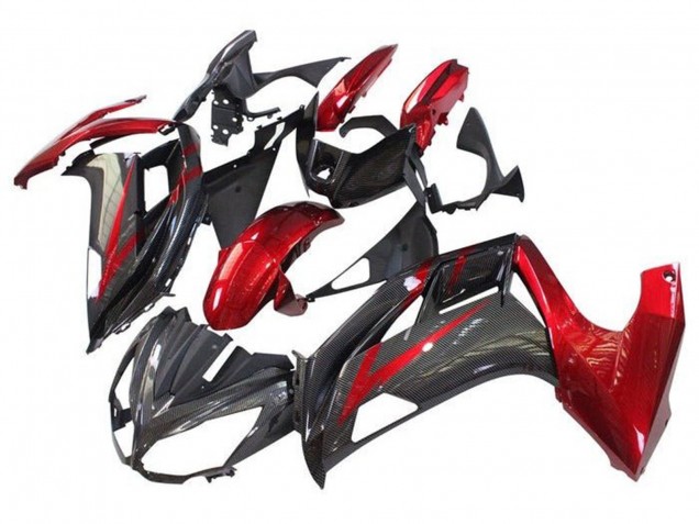 2012-2016 Red Black Faux Carbon Fiber Kawasaki Ninja 650 EX650 Motorcycle Fairings Canada