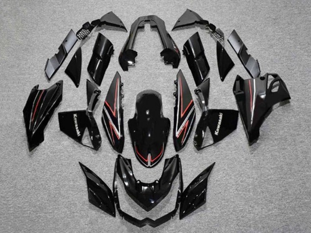 2010-2013 Glossy Black Red Stripe Kawasaki Z1000 Motorcycle Fairings Canada