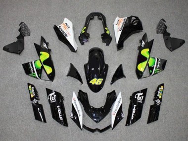 2010-2013 Glossy Black White Green MoviStar Monster Kawasaki Z1000 Motorcycle Fairings Canada