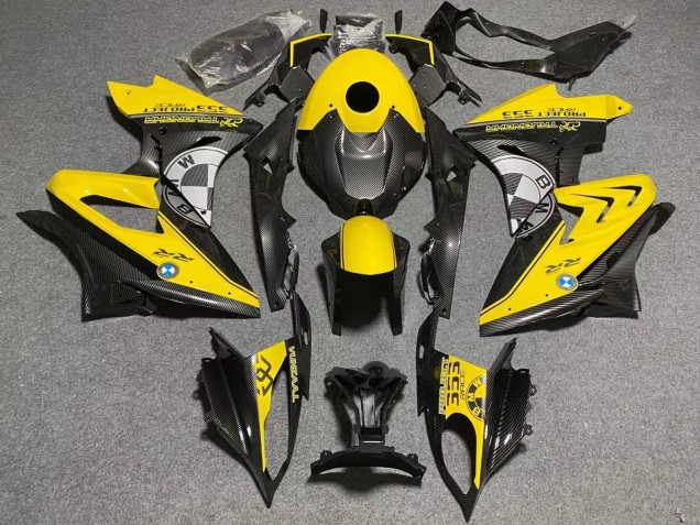 2019-2022 Yellow Faux Carbon Fiber BMW S1000RR Motorcycle Fairings Canada