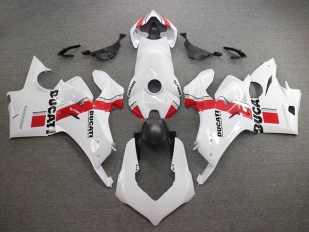 2020-2021 White Red Stripe Ducati Panigale V4 V4S Motorcycle Fairings Canada