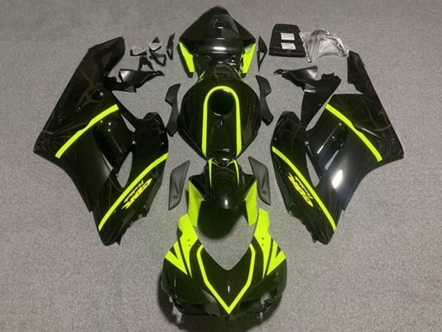 2004-2005 Glossy Black High Viz Yellow Stripe Honda CBR1000RR Motorcycle Fairings Canada