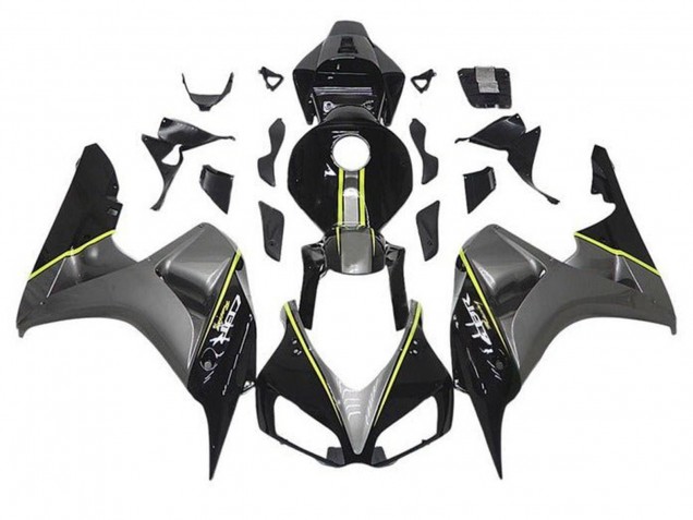 2006-2007 Grey Glossy Black Yellow Stripe Honda CBR1000RR Motorcycle Fairings Canada