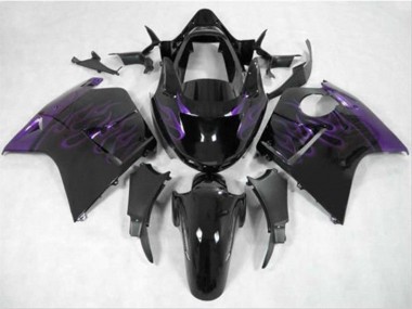 1996-2007 Glossy Black Purple Flame Honda CBR1100XX Blackbird Motorcycle Fairing Canada