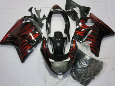 1996-2007 Glossy Black Red Flame Honda CBR1100XX Blackbird Motorcycle Fairings Canada