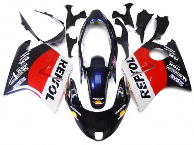 1996-2007 Red White Blue Glossy Black Repsol Honda CBR1100XX Blackbird Motorcycle Fairings Canada