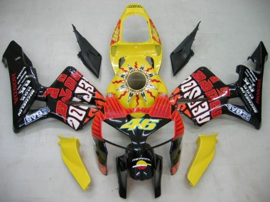 2005-2006 Black Yellow Rossi Honda CBR600RR Motorcycle Fairings Canada