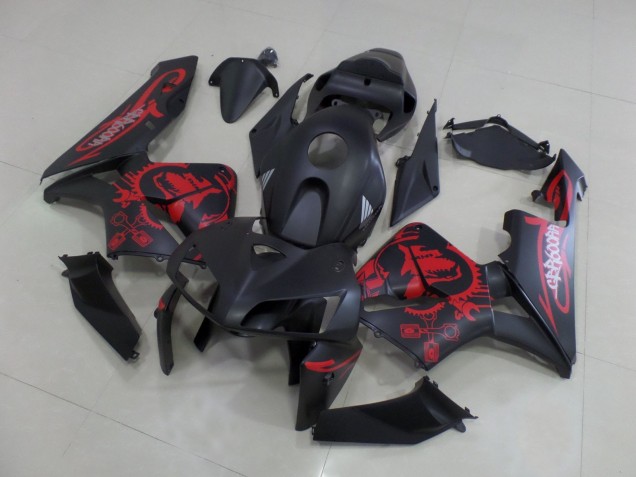 2005-2006 Matte Black Matte Red Gear Honda CBR600RR Motorcycle Fairings Canada
