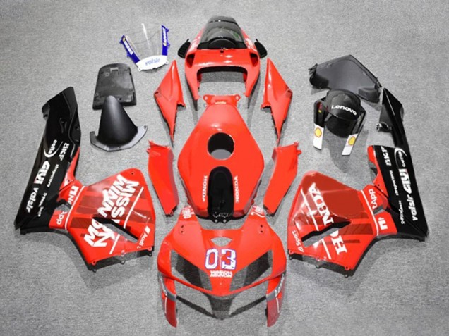 2005-2006 Red Black White 03 Honda CBR600RR Motorcycle Fairings Canada