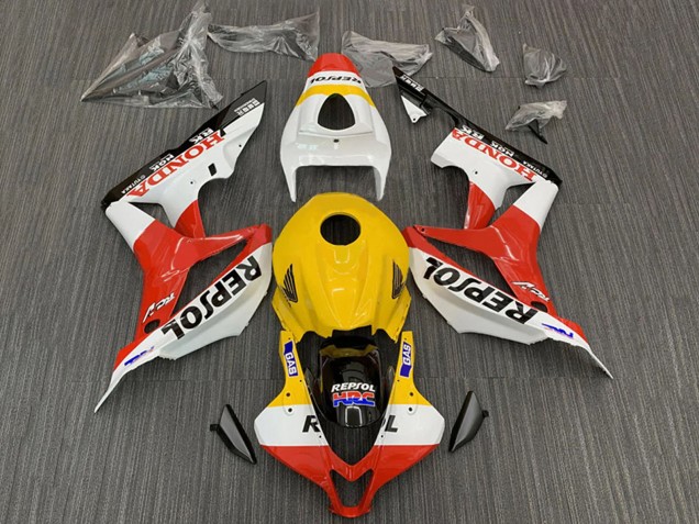 2007-2008 Yellow White Red Glossy Black Repsol HRC Honda CBR600RR Motorcycle Fairings Canada