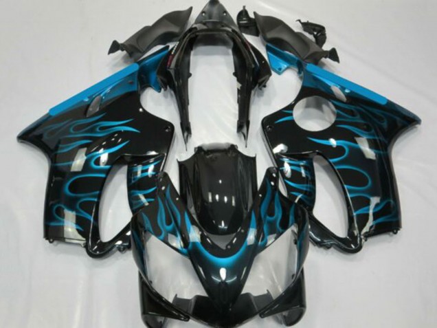 2001-2003 Glossy Black Light Blue Flame Honda CBR600 F4i Motorcycle Fairings Canada