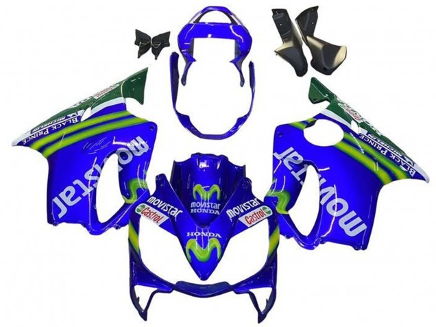 2001-2003 Blue Green White MoviStar Honda CBR600 F4i Motorcycle Fairings Canada