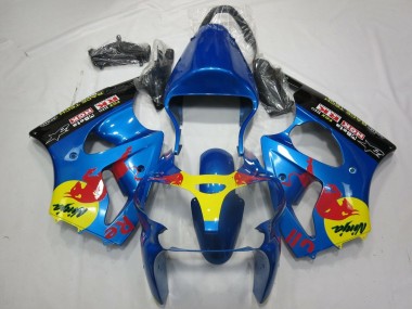 2000-2002 Blue Yellow Black Red Bull Kawasaki ZX6R Motorcycle Fairings Canada