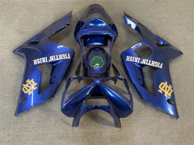 2003-2004 Blue Green Gold White Fighting Irish Kawasaki ZX6R Motorcycle Fairings Canada