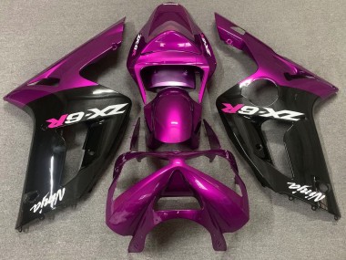 2003-2004 Purple Glossy Black Kawasaki ZX6R Motorcycle Fairing Canada
