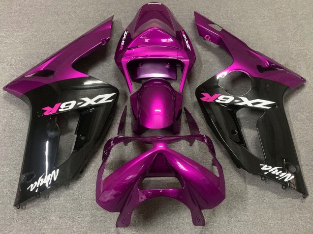 2003-2004 Purple Glossy Black Kawasaki ZX6R Motorcycle Fairing Canada