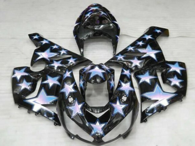 2005-2006 Black Blue White Star Kawasaki ZX6R Motorcycle Fairings Canada