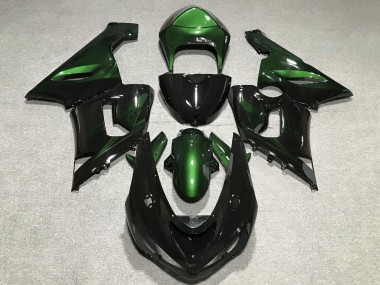 2005-2006 Green Glossy Black Kawasaki ZX6R Motorcycle Fairings Canada