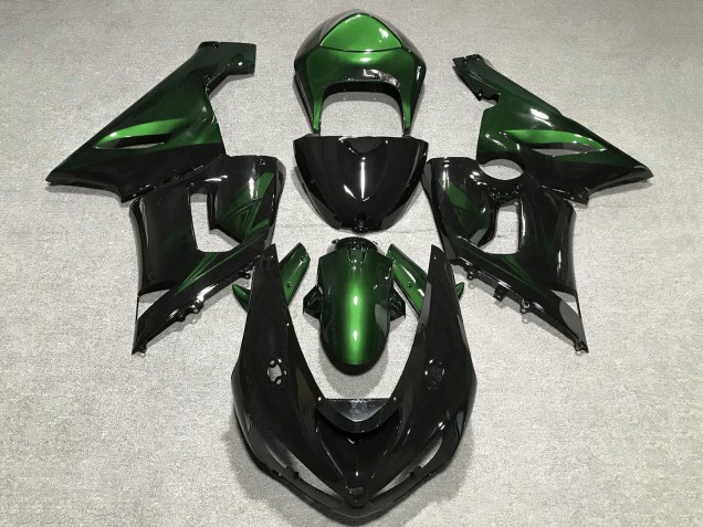 2005-2006 Green Glossy Black Kawasaki ZX6R Motorcycle Fairings Canada