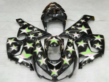 2005-2006 Black Green Star Kawasaki ZX6R Motorcycle Fairings Canada