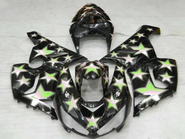 2005-2006 Black Green Star Kawasaki ZX6R Motorcycle Fairings Canada