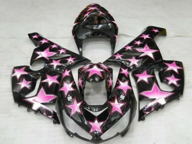 2005-2006 Black Pink Star Kawasaki ZX6R Motorcycle Fairings Canada