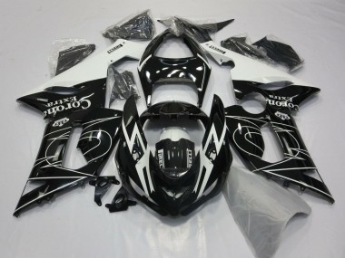2005-2006 Glossy Black White Corona Extra Tribal Kawasaki ZX6R Motorcycle Fairings Canada
