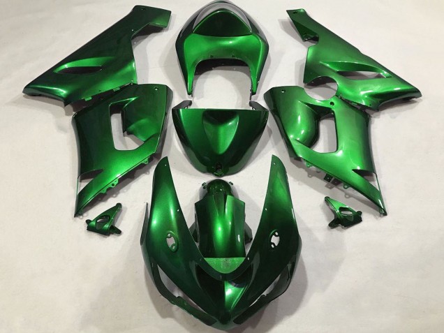 2005-2006 Candy Green Kawasaki ZX6R Motorcycle Fairings Canada