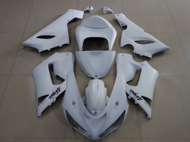 2005-2006 Matte White Kawasaki ZX6R Motorcycle Fairings Canada