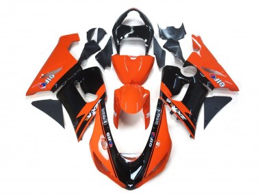2005-2006 Orange Black Elf Kawasaki ZX6R Motorcycle Fairings Canada